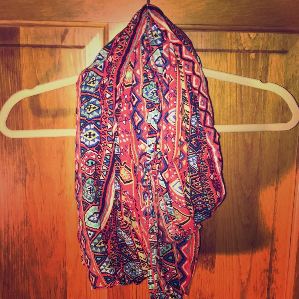 Vibrant colors and fun pattern infinity scarf